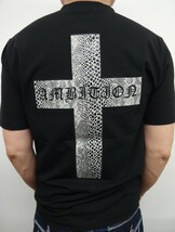 BeAmbition ビーアンビション　T21101B　 4L 黒 パイソン柄クロス クルーネック 半袖Tシャツ　 BW　 新品　 送料無料 50%OFF_画像1