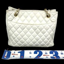 【1円～】シャネル CHANEL バッグ ショルダーバッグ チェーンショルダーバッグ マトラッセ ラムスキン ゴールド金具 白 中古_画像4