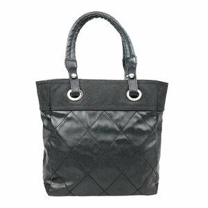 【1円～】シャネル CHANEL バッグ ハンドバッグ パリビアリッツ レザー キャンバス ココマーク 14番台 ブラック 中古