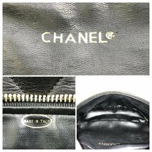 【1円～】シャネル CHANEL バッグ ウエストバッグ ラムスキン ココマーク ゴールド金具 ブラック 中古_画像9