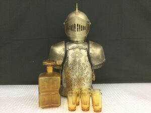 DB025-100 NIKKA WHISKY ニッカウイスキー 西洋甲冑 ボトルケース デキャンタ ショットグラス ニッカウヰスキー ボトルケース 鎧 騎士/t