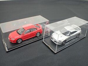 ☆DYS072-60　①アシェット ノレブ 1/43 国産名車コレクション ミニカー 日産スカイラインGT-R　R35（2008）/マツダ アテンザ （2002）