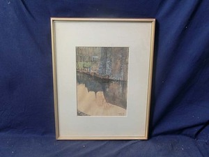 Art hand Auction 503086 水彩 塚越仁慈 作 ｢フランス風景｣(画家)風景画･静岡県出身･太平洋美術会理事, 絵画, 油彩, 自然, 風景画