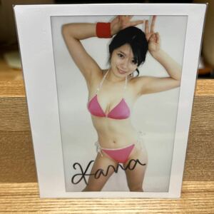 ワイドチェキ　山田かな　トレカ　直筆サイン入りチェキ ピンク1