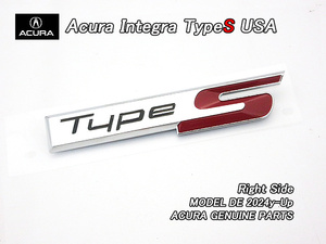 インテグラDE4DE5【ACURA】アキュラINTEGRAタイプS純正USエンブレム-サイドTypeS右側/USDM北米仕様Type-Sプレートタイプ128×24mm右USA