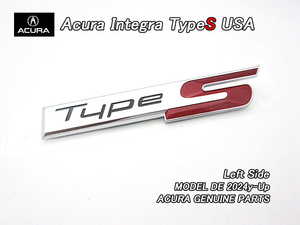 インテグラDE4DE5【ACURA】アキュラINTEGRAタイプS純正USエンブレム-サイドTypeS左側/USDM北米仕様Type-Sプレートタイプ128×24mm左USA