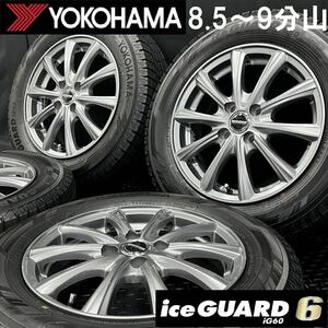 8.5～9分山★ヨコハマ iG60 185/65R15＆社外アルミ 4本 №240216-S1 アクア ノート デミオ マツダ2等/4H 100*15インチホイールスタッドレス