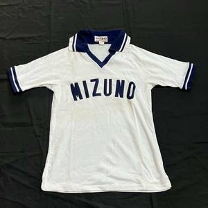 MIZUNO Tシャツ　Lサイズ　白紺　トラック　ユニフォーム 半袖 ヴィンテージ　日本正規品　当時物　ミズノ