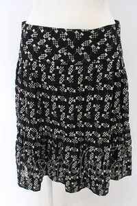 Jane Marple / ブロック刺繍スカート M クロ O-24-01-25-100-JM-SK-IG-OS