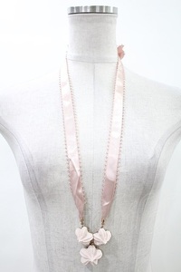 Q-pot. / Saxa k Sakura ribbon necklace H-24-02-03-015-QP-AC-KB-ZH