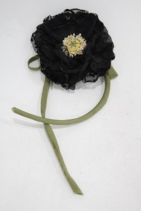 WONDERFUL WORLD / corsage ribbon brooch black H-24-02-14-1021-LO-AC-NS-ZH