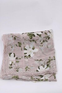 INGEBORG / flower pattern . race large size scarf pink I-24-02-11-103-LO-ZA-HD-ZI