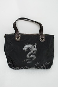 Jean Paul GAULTIER / BAGVサイバーリバーシブルトート 黒ｘ玉虫 S-24-02-12-026-GO-BG-AS-ZS