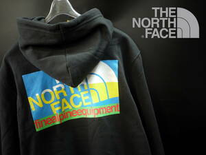 海外限定 S/THE NORTH FACE ノースフェイス グラフィック ロゴ 上質 裏起毛 スウェット パーカー ブラック / GI HOODIE