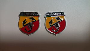 フィアット アバルト ABARTH 小型タイプ 盾形 エンブレム 3D メタル ステッカー バッジ 2個セット