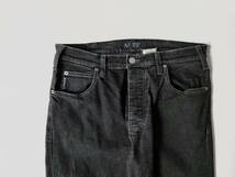 オールド 00s Armani Jeans 先染め ブラック デニム イタリア製 ストレッチ W32 アルマーニ エンポリオ USA ユーロヴィンテージ アーカイブ_画像6