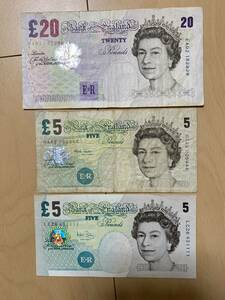 イギリス30ポンド旧紙幣
