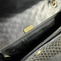 1円〜美品 BALLY バリー レザー キルティング チェーン トートバッグ ショルダーバッグ 肩掛けかばん ブラック系 _画像8