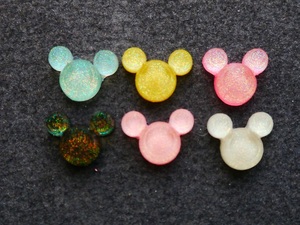  plastic parts handicrafts * accessory parts smaller Mickey manner parts 6 piece set deco parts 