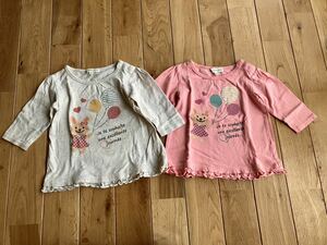 中古 女の子 ベビー 七分袖 Tシャツ 95センチ 3can4on セット