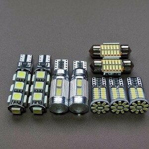 爆光 バモス HM1 HM2 バックランプ ポジション球 ナンバー灯 T10 LED ルームランプ ホワイト 9個セット ホンダ /13/10/34/t28