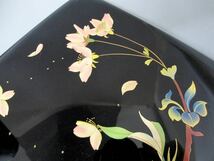 ①極上品 輪島塗 三段重 草花蒔絵 銀座和光購入 \594,000-★未使用品 美品 栞 漆器磨き 桐箱入 石川県輪島市/五島屋謹製 蒔絵師 今井睦子作_画像7