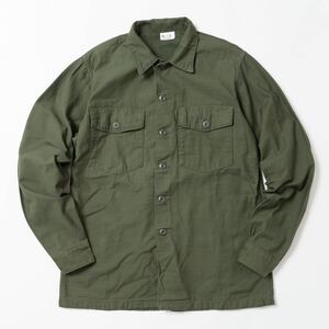 希少サイズ 16 1/2 60s US ARMY OG 107 コットンサテン ユーティリティシャツ ミリタリー vintage Shirt 米軍実物 アメリカ軍 ベトナム戦争