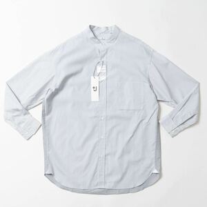 XLサイズ +J UNIQLO ユニクロ プラスジェイ ストライプバンドカラーシャツ 長袖 新品 スーピマコットンオーバーサイズスタンドカラーシャツ