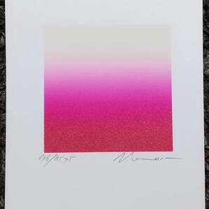 百瀬寿 『 Square-Horizontal Magenta 』 シルクスクリーン 1986年  直筆サイン入 額装 【真作保証】 版画藝術第54号添付版画 百瀬 寿の画像6