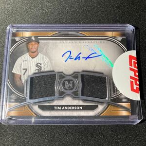 Tim Anderson 2021 Topps Museum Collection Dual Relic Auto /349