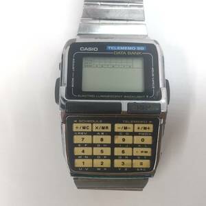 1810【電池切れ】CASIO カシオ DATA BANK TELEMEMO 50 DBC-630 デジタル シルバーカラー クォーツ メンズ腕時計 ジャンク