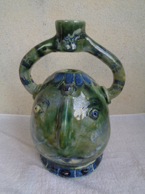 Vase en céramique - vase à fleur unique -/Fait main - Réalisé par un potier individuel -/Vase en forme de visage/Objet/, Articles faits à la main, intérieur, marchandises diverses, ornement, objet