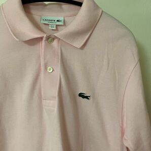 LACOSTE ラコステ ポロシャツ ピンク 胸ロゴ M 半袖の画像2