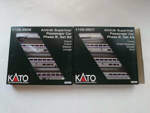 KATO #106-3507, #106-3508　アムトラック　スーパーライナー　Amtrak Superliner Phase Ⅳ Set A2, B2