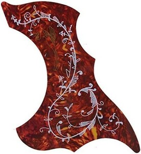  free shipping tortoise shell Hamming bird guitar pick guard seal type akogi electric acoustic guitar ( Brown )1