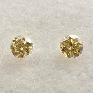  natural color yellow diamond loose 2pc set 
