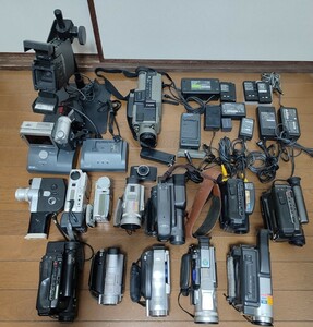 ビデオカメラ 8ミリ 大量 まとめて SONY Panasonic Canon SHARP HITACHI fujica FUJIFILM Victor ハンディカム　バッテリー　ジャンク品