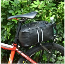 自転車サイドバッグ リアバッグ 自転車バッグ 自転車用荷物バッグ 大容量 耐水PU素材 反射テープ_画像6