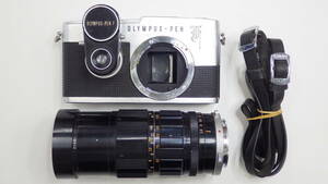 オリンパス　カメラ　PEN-F　ボディ　ZUIKO AUTO　ZOOM　1：3.5　F＝50～90MM　レンズ