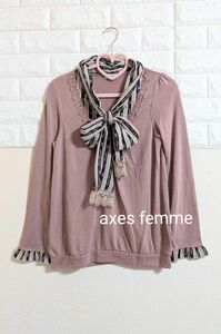 axes femme ボウタイブラウス