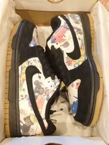 新品 23fw Supreme × Nike SB Dunk Low Rammellzee FD8778-001 BLACK/BLACK-MULTI UK4.5/23.5cm