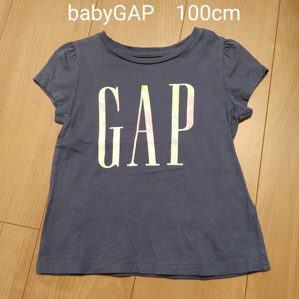 babyGAP　女の子　半袖Tシャツ　ロゴ　ネイビー　100cm