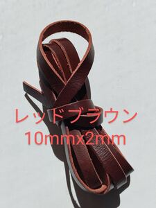 革紐 牛革 紐 本革 レザー クラフト　レッドブラウン　2M