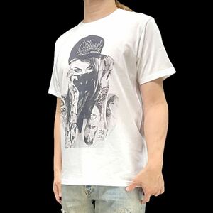 新品 ビッグ プリント タトゥー バンダナ ストリートファッション ギャングスタガール Tシャツ S M L XL オーバーサイズ XXL ロンTパーカー