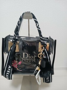 Dior ディオール ショップ袋 ショッパー ブラック新品クリアバッグチャーム、リボン付