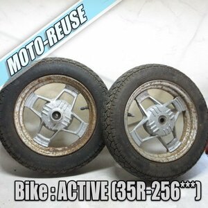 □【ACTIVE アクティブ 35R】純正ホイール前後SET　（ペリカンジョグ　27V JOG）□K44228