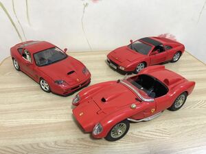 送料無料 1/18 フェラーリ スーパーカー ミニカーセット 250テスタロッサ 348ts 550マラネロ burago Maisto FERRARI TESTA ROSSA MARANELLO