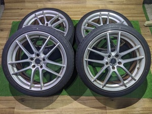 2018年 PIAA RACING 19インチ 8J +38 PCD114.3 5H DUNLOP LEBENS V 225/40R19 89W 4本セット クラウン 等 E135