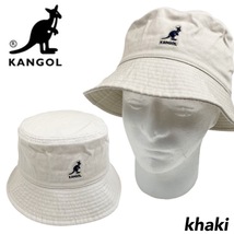 カンゴール バケットハット 帽子 K4224HT ウォッシュド カーキ Mサイズ 刺繍ロゴ オールシーズン KANGOL WASHED BUCKET HAT 新品_画像2