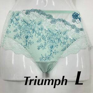 新品16230 Lサイズ ターコイズ花刺繍 Triumph トリンプ プレミアムデザイン0053ボーイズレングスショーツレディースバックレースエレガント